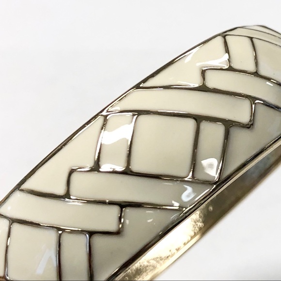 Bracelet gold and cream bangle - Picture 4 of 5